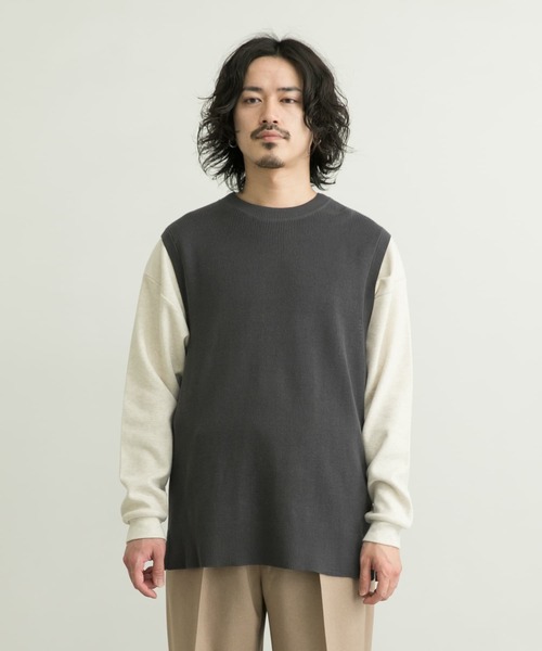 URBAN RESEARCH（アーバンリサーチ）の「ハンドウォッシャブルニットベスト（ベスト・メンズ・チャコールグレー/ネイビー/オフホワイト・MEDIUM/LARGE/X-LARGE）」の18枚目の写真