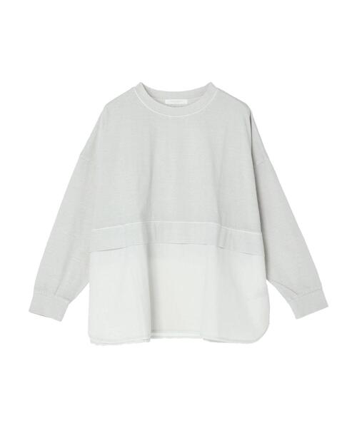 Green　Parks（グリーンパークス）の「ピグメント布帛ドッキングチュニック（Tシャツ/カットソー・レディース・ライトグレー/チャコールグレー/ミント・FREE）」の22枚目の写真