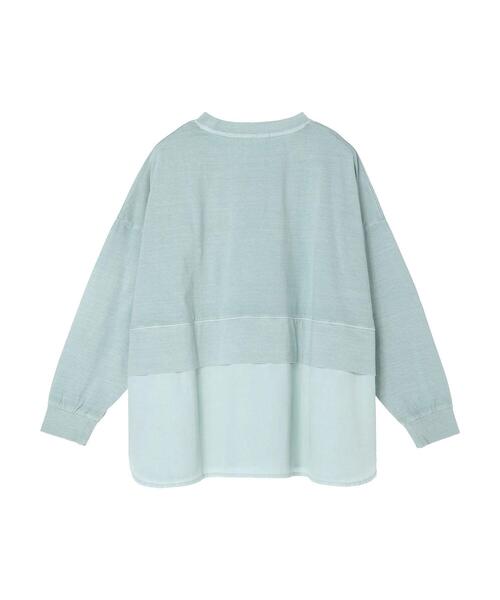 Green　Parks（グリーンパークス）の「ピグメント布帛ドッキングチュニック（Tシャツ/カットソー・レディース・ライトグレー/チャコールグレー/ミント・FREE）」の15枚目の写真