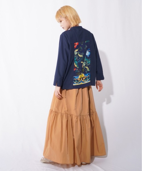 RODEO(ロデオ)の「RODEO ロデオ フラワーミックススタンドブラウス(シャツ/ブラウス・レディース・オフホワイト/ネイビー・FREE)」の10枚目の写真