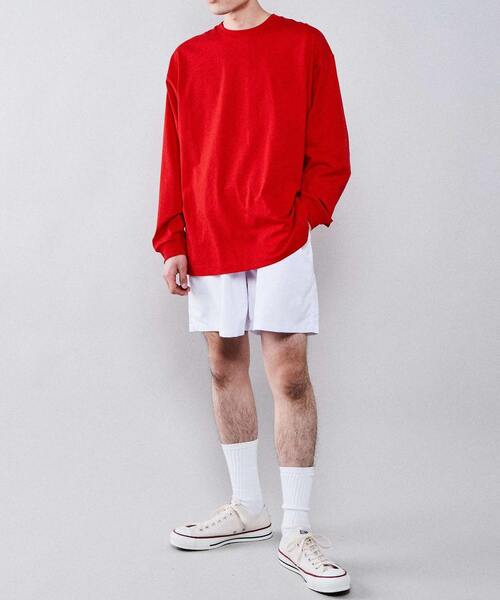 CONVERSE TOKYO（コンバーストウキョウ）の「レイヤードスピンドルロンT（Tシャツ/カットソー・レディース・グリーン/チャコールグレー/ホワイト/レッド/ブルー・MEDIUM/SMALL）」の9枚目の写真