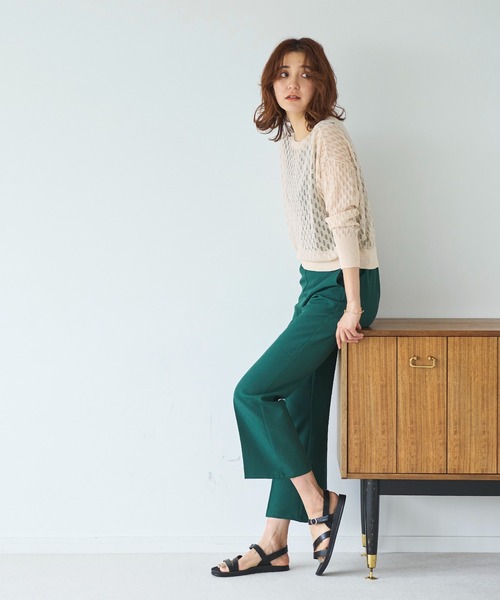 GeeRA(ジーラ)の「前後2WAY透かし編ニット(カーディガン/ボレロ・レディース・レッド/アイボリー・MEDIUM/LARGE/X-LARGE)」の10枚目の写真