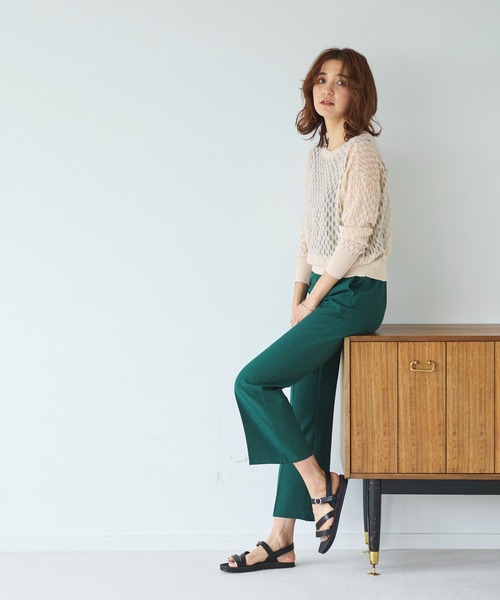 GeeRA(ジーラ)の「前後2WAY透かし編ニット(カーディガン/ボレロ・レディース・レッド/アイボリー・MEDIUM/LARGE/X-LARGE)」の11枚目の写真