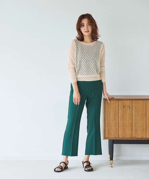 GeeRA(ジーラ)の「前後2WAY透かし編ニット(カーディガン/ボレロ・レディース・レッド/アイボリー・MEDIUM/LARGE/X-LARGE)」の9枚目の写真