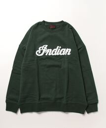 《INDIAN》刺繍+発砲プリント オーバーサイズトレーナー