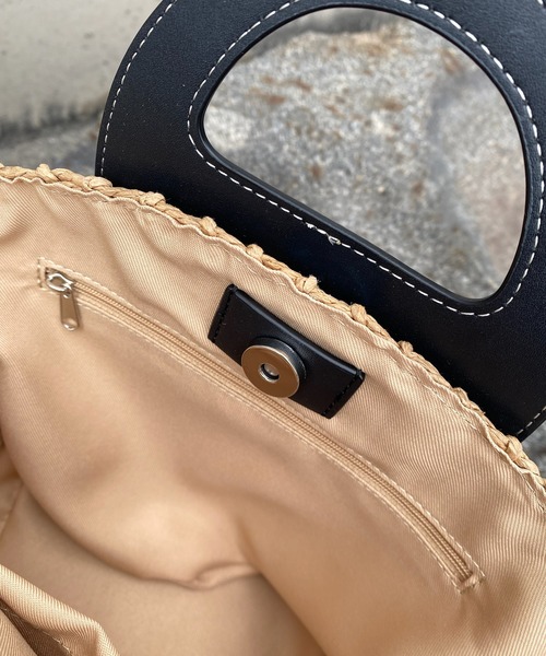 DouDou（ドゥドゥ）の「【WEB限定】 クリ手カゴバッグ（ハンドバッグ・レディース・ブラック/ブラウン・FREE）」の4枚目の写真