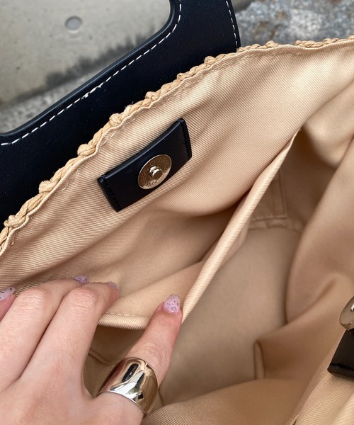 DouDou（ドゥドゥ）の「【WEB限定】 クリ手カゴバッグ（ハンドバッグ・レディース・ブラック/ブラウン・FREE）」の8枚目の写真