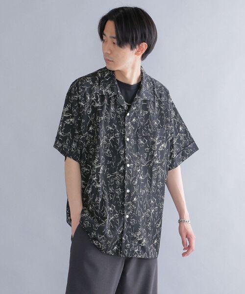 SHIPS(シップス)の「*【SHIPS別注】CALIFORNIA CASUALAIRE: ビッグシルエット ラグランスリーブ 総柄 オープンカラー シャツ(シャツ/ブラウス・メンズ・ブラック/ネイビー/ブラウン/グレー・SMALL/MEDIUM/LARGE)」の9枚目の写真
