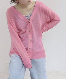 シアーVネックカーディガン