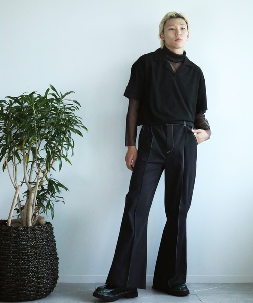 aimoha(アイモハ)の「ワッフルオープンカラーポロシャツ (SS) (LR)(ポロシャツ・メンズ・ホワイト/グレー/ブラック・X-LARGE/MEDIUM/LARGE)」の8枚目の写真