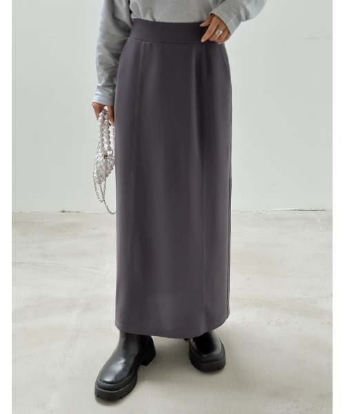 Re:EDIT（リエディ）の「[低身長/高身長サイズ有][イージーケア]カットジョーゼットバックスリットロングスカート（スカート・レディース・オレンジ/ブラック/アイボリー/グリーン/ブルー/モカ/ピンク/チャコールグレー/ベージュ/アイボリー系・MEDIUM/LARGE/SHORT/TALL）」の4枚目の写真