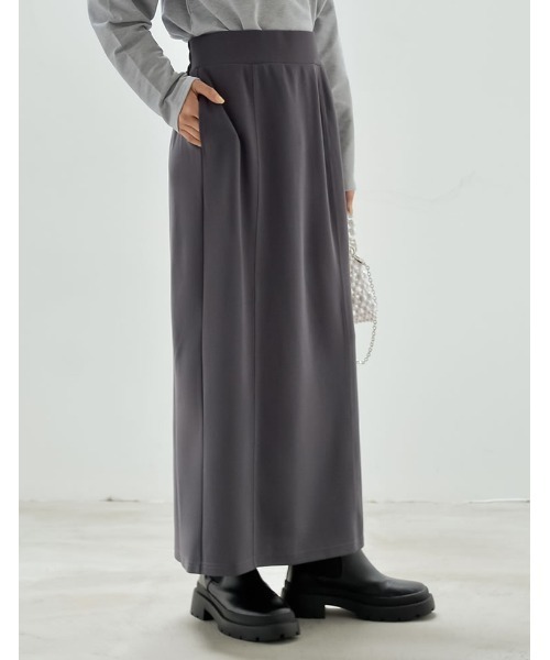 Re:EDIT（リエディ）の「[低身長/高身長サイズ有][イージーケア]カットジョーゼットバックスリットロングスカート（スカート・レディース・オレンジ/ブラック/アイボリー/グリーン/ブルー/モカ/ピンク/チャコールグレー/ベージュ/アイボリー系・MEDIUM/LARGE/SHORT/TALL）」の19枚目の写真