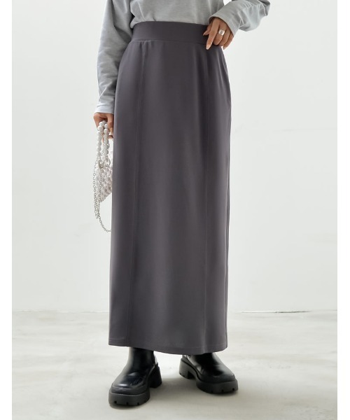 Re:EDIT（リエディ）の「[低身長/高身長サイズ有][イージーケア]カットジョーゼットバックスリットロングスカート（スカート・レディース・オレンジ/ブラック/アイボリー/グリーン/ブルー/モカ/ピンク/チャコールグレー/ベージュ/アイボリー系・MEDIUM/LARGE/SHORT/TALL）」の14枚目の写真