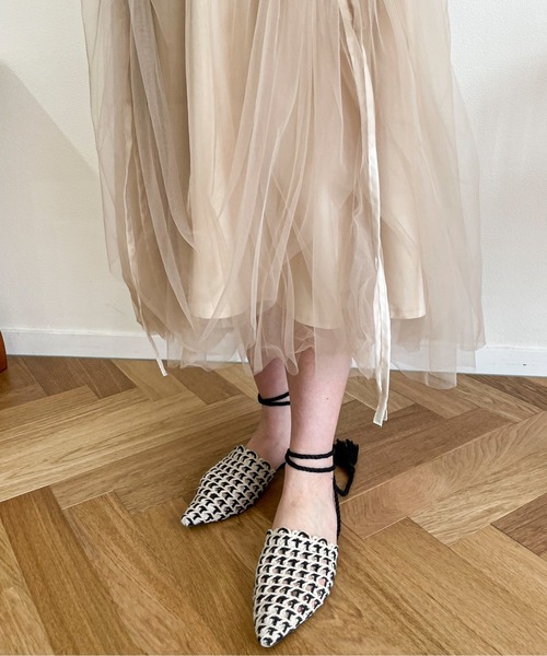 EPIMI E'PIMMY(エピミエピミー)の「ドロストギャザーチュールスカート(スカート・レディース・ブラック/ベージュ/アイボリー・MEDIUM)」の6枚目の写真