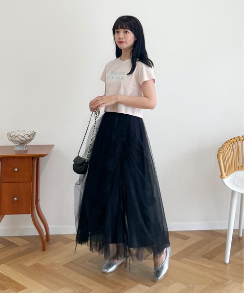 EPIMI E'PIMMY(エピミエピミー)の「ドロストギャザーチュールスカート(スカート・レディース・ブラック/ベージュ/アイボリー・MEDIUM)」の21枚目の写真