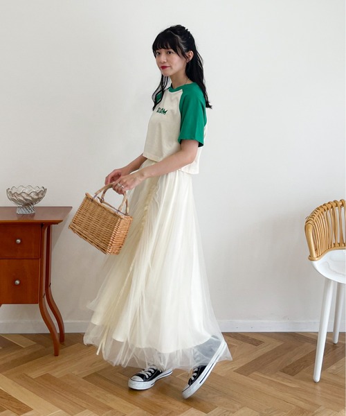 EPIMI E'PIMMY(エピミエピミー)の「ドロストギャザーチュールスカート(スカート・レディース・ブラック/ベージュ/アイボリー・MEDIUM)」の16枚目の写真