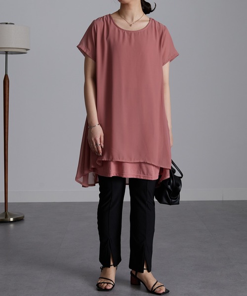 RANAN（ラナン）の「[低身長/高身長/大きいサイズ有]ストレッチスリットパンツ（デニムパンツ・レディース・ブラック/ネイビー系/ブラック系/ベージュ/チャコールグレー・LL/MT/XLT/M/L/LT）」の11枚目の写真