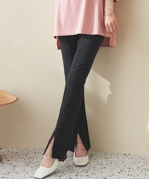 RANAN（ラナン）の「[低身長/高身長/大きいサイズ有]ストレッチスリットパンツ（デニムパンツ・レディース・ブラック/ネイビー系/ブラック系/ベージュ/チャコールグレー・LL/MT/XLT/M/L/LT）」の22枚目の写真