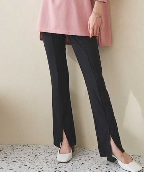 RANAN（ラナン）の「[低身長/高身長/大きいサイズ有]ストレッチスリットパンツ（デニムパンツ・レディース・ブラック/ネイビー系/ブラック系/ベージュ/チャコールグレー・LL/MT/XLT/M/L/LT）」の21枚目の写真