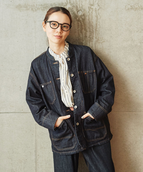 PAR ICI（パーリッシィ）の「12.5OZデニム カバーオール（カバーオール・レディース・ネイビー/サックスブルー・S/M）」の19枚目の写真