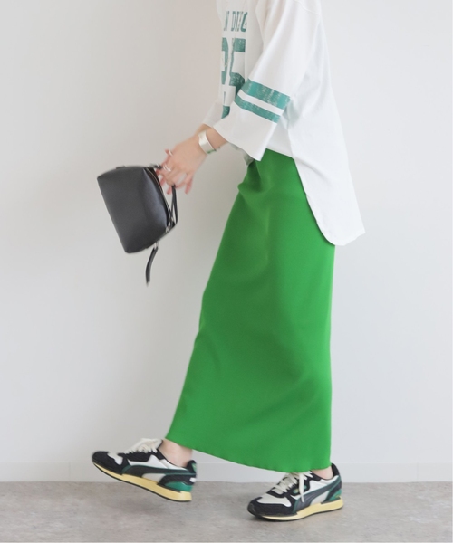 JOURNAL STANDARD(ジャーナルスタンダード)の「《追加2》Pストレッチリブロングスカート(スカート・レディース・ブラック/グリーン・FREE)」の1枚目の写真