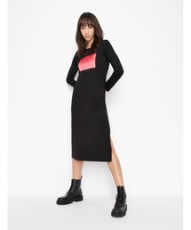 ARMANI EXCHANGE | 【A|X アルマーニ エクスチェンジ】AXロゴ　サイドスリット長袖クルーネックTシャツワンピース(ワンピース)