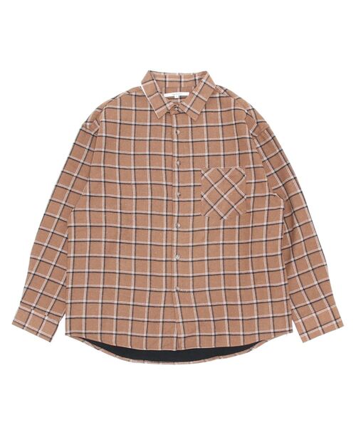 hardcover（ハードカバー）の「/hardcover/中綿ロングチェックシャツ（シャツ/ブラウス・レディース・ブラック/ネイビー/ブラウン・FREE）」の10枚目の写真