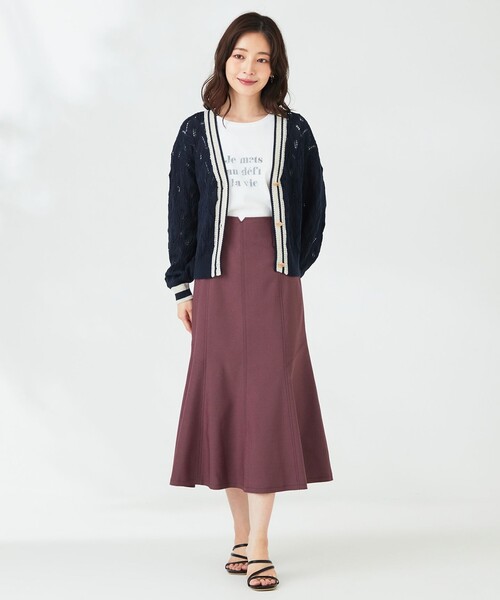 ANY SIS(エニィスィス)の「【洗える】透かし編みニット カーディガン(カーディガン/ボレロ・レディース・アイボリー系/ネイビー系・2)」の3枚目の写真