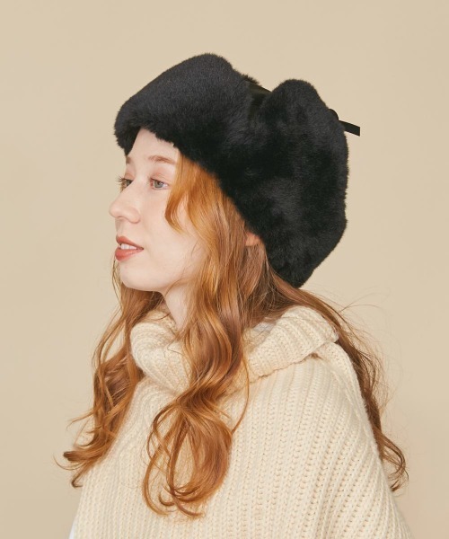 kaorinomori（カオリノモリ）の「kaorinomori ポカロパイロット（ハット・レディース・ブラック/ベージュ/グレー・M/57.5cm）」の5枚目の写真