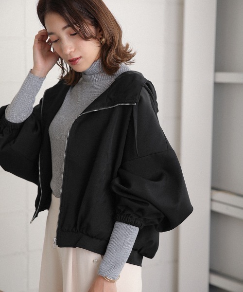 Bou Jeloud(ブージュルード)の「ショートマウンテンパーカー(マウンテンパーカー・レディース・ブラック/アイボリー/ライトカーキ・FREE)」の2枚目の写真