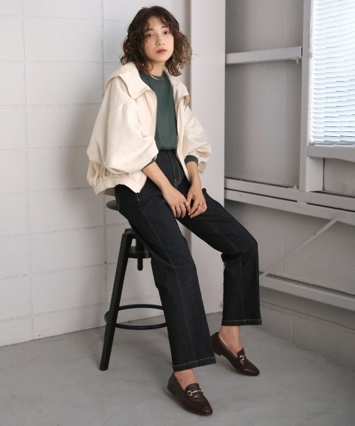 Bou Jeloud(ブージュルード)の「ショートマウンテンパーカー(マウンテンパーカー・レディース・ブラック/アイボリー/ライトカーキ・FREE)」の15枚目の写真