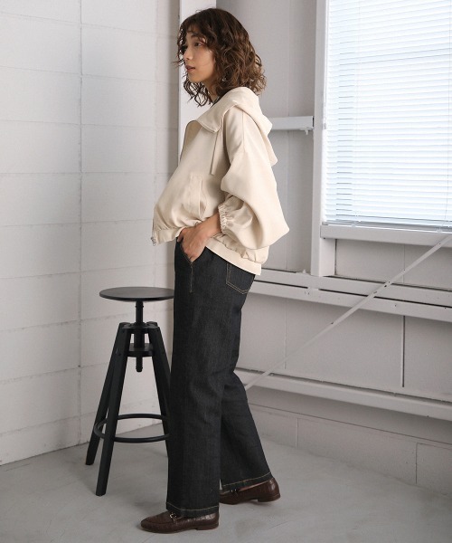 Bou Jeloud(ブージュルード)の「ショートマウンテンパーカー(マウンテンパーカー・レディース・ブラック/アイボリー/ライトカーキ・FREE)」の18枚目の写真