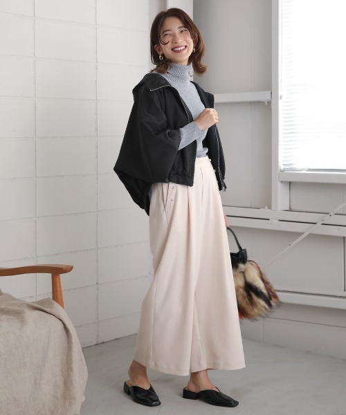 Bou Jeloud(ブージュルード)の「ショートマウンテンパーカー(マウンテンパーカー・レディース・ブラック/アイボリー/ライトカーキ・FREE)」の10枚目の写真