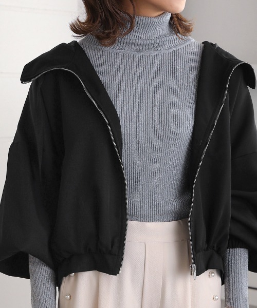 Bou Jeloud(ブージュルード)の「ショートマウンテンパーカー(マウンテンパーカー・レディース・ブラック/アイボリー/ライトカーキ・FREE)」の11枚目の写真