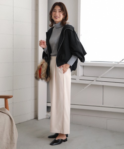 Bou Jeloud(ブージュルード)の「ショートマウンテンパーカー(マウンテンパーカー・レディース・ブラック/アイボリー/ライトカーキ・FREE)」の13枚目の写真