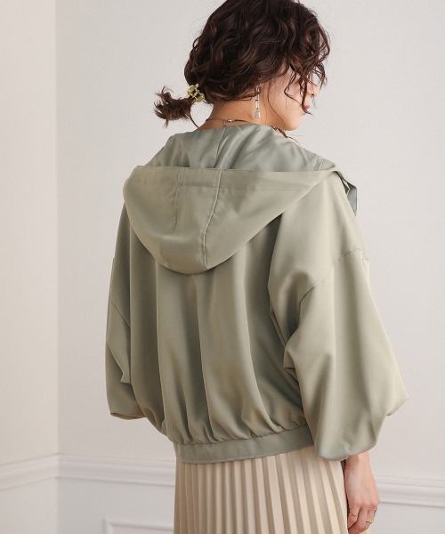 Bou Jeloud(ブージュルード)の「ショートマウンテンパーカー(マウンテンパーカー・レディース・ブラック/アイボリー/ライトカーキ・FREE)」の8枚目の写真