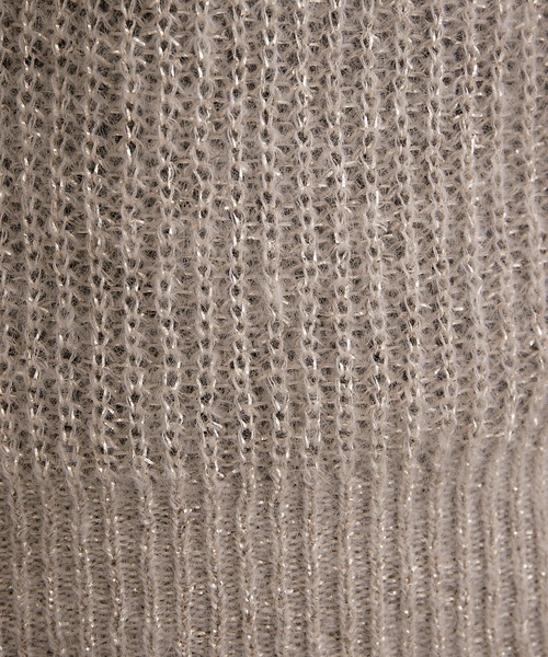 COLLAGE GALLARDAGALANTE(コラージュガリャルダガランテ)の「シアー感が女性らしさを演出/モヘアラメ透かし編みニット(ニット/セーター・レディース・グレイッシュベージュ/ブラック/パープル・FREE)」の13枚目の写真