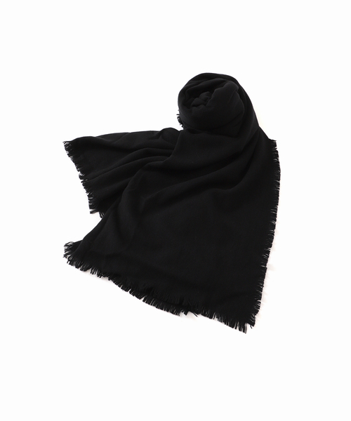 ASAUCE MELER（アソースメレ）の「【ASAUCE MELER/アソースメレ】ウルトララムミニバスケットストール（マフラー・レディース・ブラック/アイボリー・FREE）」の17枚目の写真