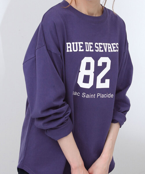 美品SLOBE IENAスローブイエナゆったりサイズカジュアルロゴロンTee♪ SLOBE IENA（スローブイエナ）の「カジュアルロゴロンTee（T