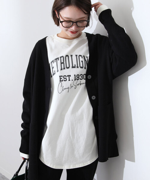 美品SLOBE IENAスローブイエナゆったりサイズカジュアルロゴロンTee♪ SLOBE IENA（スローブイエナ）の「カジュアルロゴロンTee（T