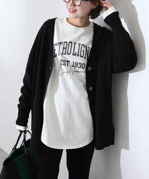 SLOBE IENA（スローブイエナ）の「カジュアルロゴロンTee（Tシャツ/カットソー・レディース・ホワイト/ベージュ/ネイビー・FREE）」の7枚目の写真