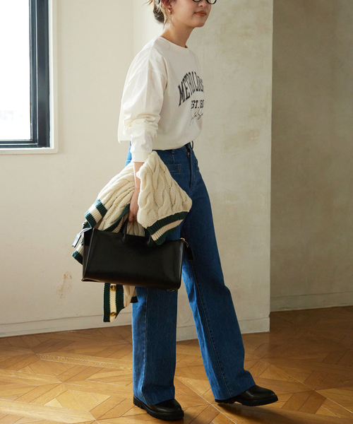 SLOBE IENA（スローブイエナ）の「カジュアルロゴロンTee（Tシャツ/カットソー・レディース・ホワイト/ベージュ/ネイビー・FREE）」の17枚目の写真