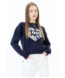 A'GEM/9 × .kom 『LUV IS TRUE/ラブ イズ トゥルー』LOVE KNIT/ハートモチーフ グラフィック ニット