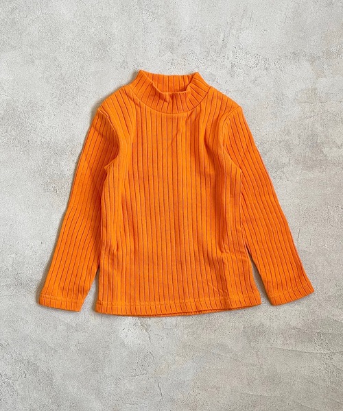 CALMIA（カルミア）の「裏起毛テレコ ハイネックプルオーバー（90～150cm）（Tシャツ/カットソー・キッズ・オレンジ/チャコール/ピンク/グリーン/ブラウン・90/95/100/110/120/130/140/150）」の5枚目の写真