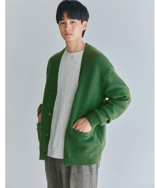 green label relaxing(グリーンレーベルリラクシング)の「ハミルトンラムズウール V カーディガン I(カーディガン/ボレロ・メンズ・グレー/ネイビー/マスタード/ケリー・S/M/L/XL)」の3枚目の写真