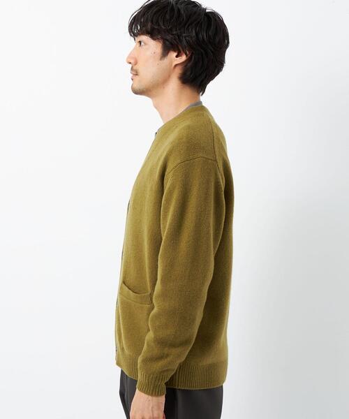 green label relaxing(グリーンレーベルリラクシング)の「ハミルトンラムズウール V カーディガン I(カーディガン/ボレロ・メンズ・グレー/ネイビー/マスタード/ケリー・S/M/L/XL)」の8枚目の写真