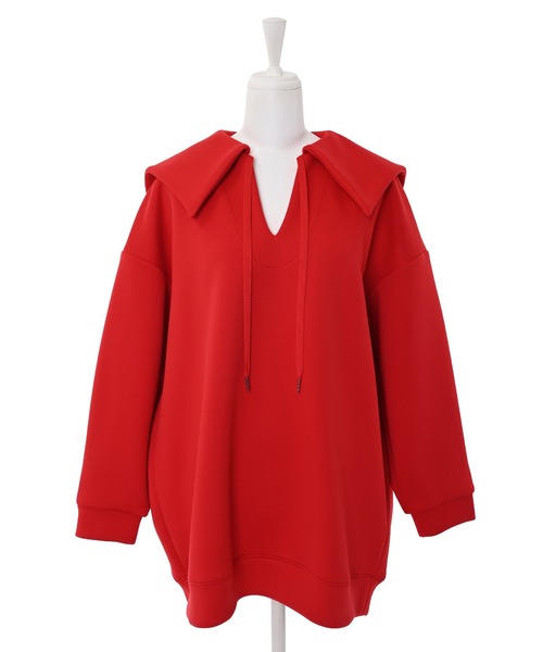 Narcissus（ナルシス）の「【SINN】Narcissusオリジナル　ビッグカラーポンチ（スウェット・レディース・レッド/ブラック・FREE）」の12枚目の写真