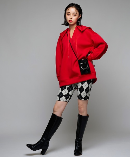 Narcissus（ナルシス）の「【SINN】Narcissusオリジナル　ビッグカラーポンチ（スウェット・レディース・レッド/ブラック・FREE）」の6枚目の写真