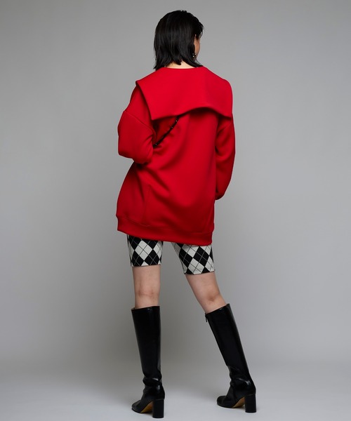 Narcissus（ナルシス）の「【SINN】Narcissusオリジナル　ビッグカラーポンチ（スウェット・レディース・レッド/ブラック・FREE）」の8枚目の写真