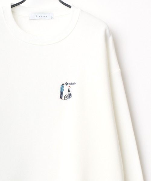 Lazar（ラザル）の「Lazar 別注 Cute Couple/Uncle Beard 裏起毛 オーバーサイズ ワンポイント刺繍 スウェット レディース メンズ トレーナー（スウェット・メンズ・ダークグリーン/アッシュグレー/ブルー/ブラック系その他/ブラック/グレー系その他/ホワイト/ホワイト系その他/ベージュ系その他/ベージュ/チャコール/グリーン系その他/グリーン系その他2/グレー系その他2/グリーン系その他3/ブルー系その他・M/L/LL）」の17枚目の写真